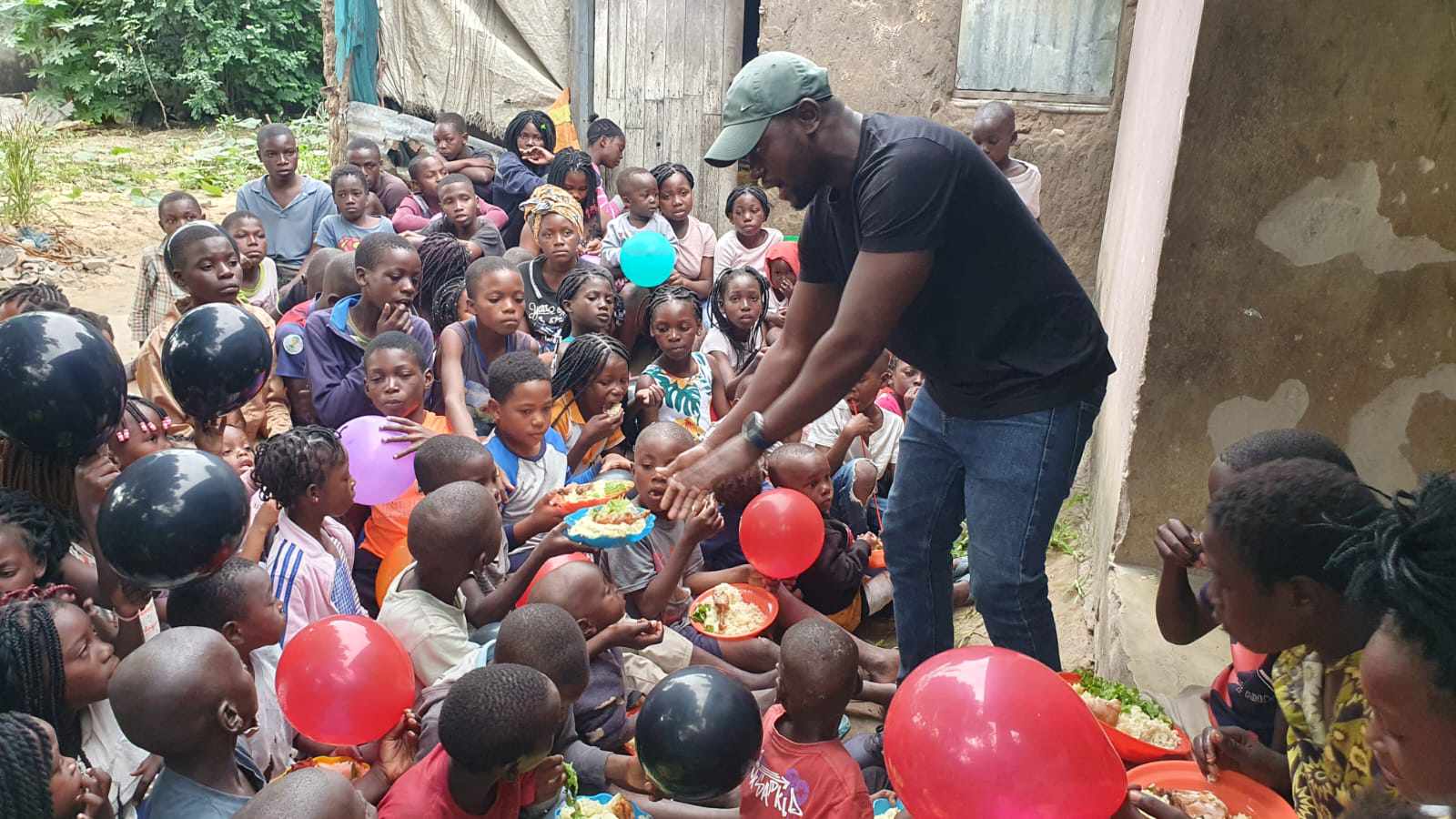 A Mozambican community gathered together in hope