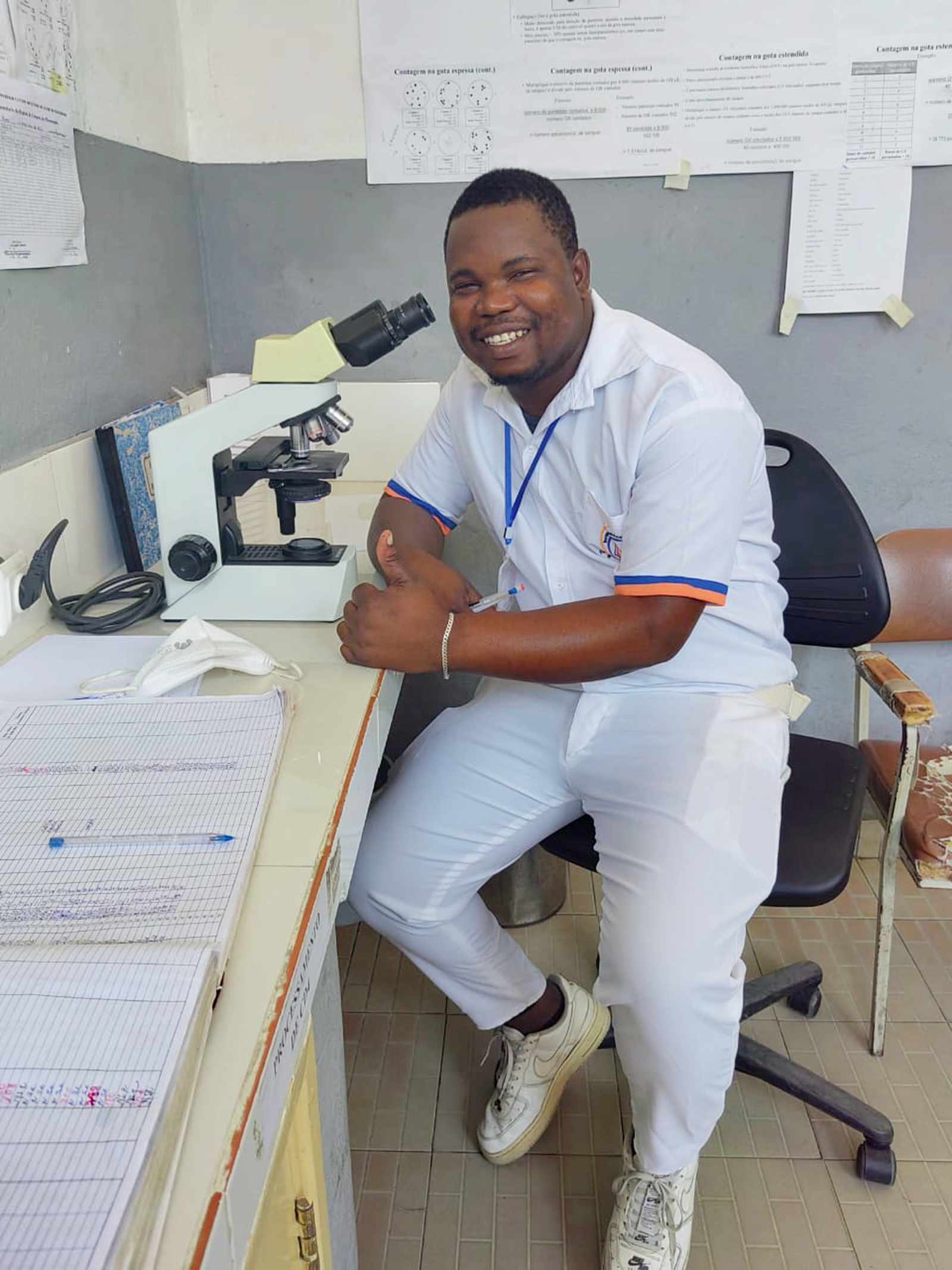 Nursing student, Nelson, during his internship in Mozambique.