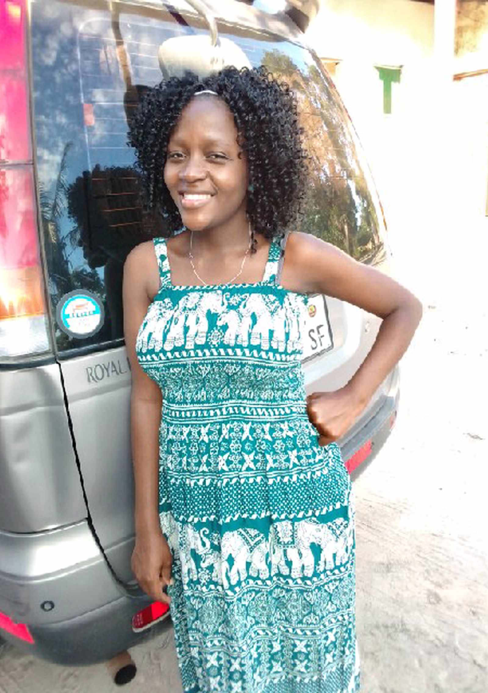 Nursing student, Sara, after completion of her studies in Mozambique.