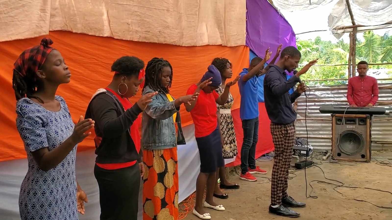 A church in Mozambique gathered in worship
